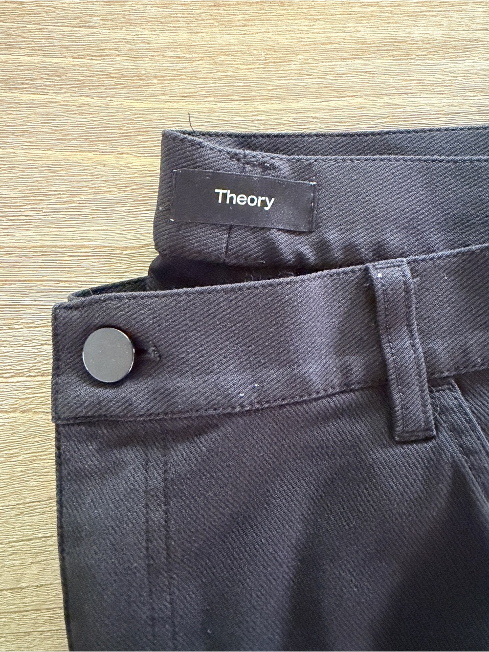 Men's Theory Twill Black Pants Business Casual Modern - Picture 3 of 7